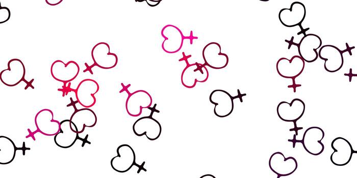 Light Pink vector pattern with feminism elements