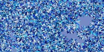 patrón de vector azul claro con copos de nieve de colores