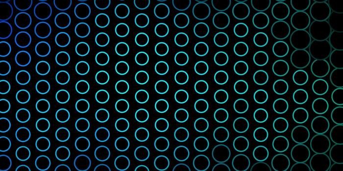 Fondo de vector verde azul oscuro con círculos discos de colores abstractos en un patrón de fondo degradado simple para cortinas de fondos de pantalla
