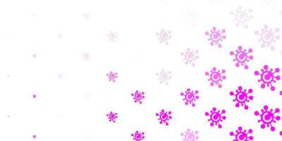 textura de vector rosa púrpura claro con símbolos de enfermedad