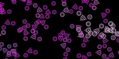 Dark Purple Pink vector pattern with magic elements