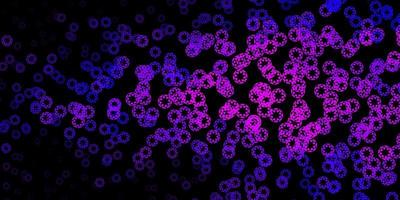 Dark purple pink vector background with bubbles