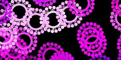 Dark purple pink vector texture with disease symbols