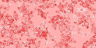 Light Red vector pattern with feminism elements