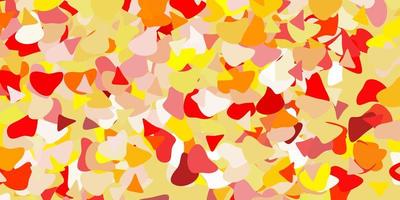 Light red yellow vector backdrop with chaotic shapes