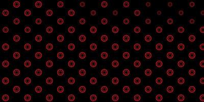 Dark Red Yellow vector template with esoteric signs