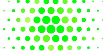 patrón de vector verde claro con círculos ilustración abstracta moderna con patrón de formas de círculo colorido para páginas de destino de sitios web