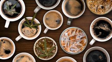 Aerial view of various coffee photo