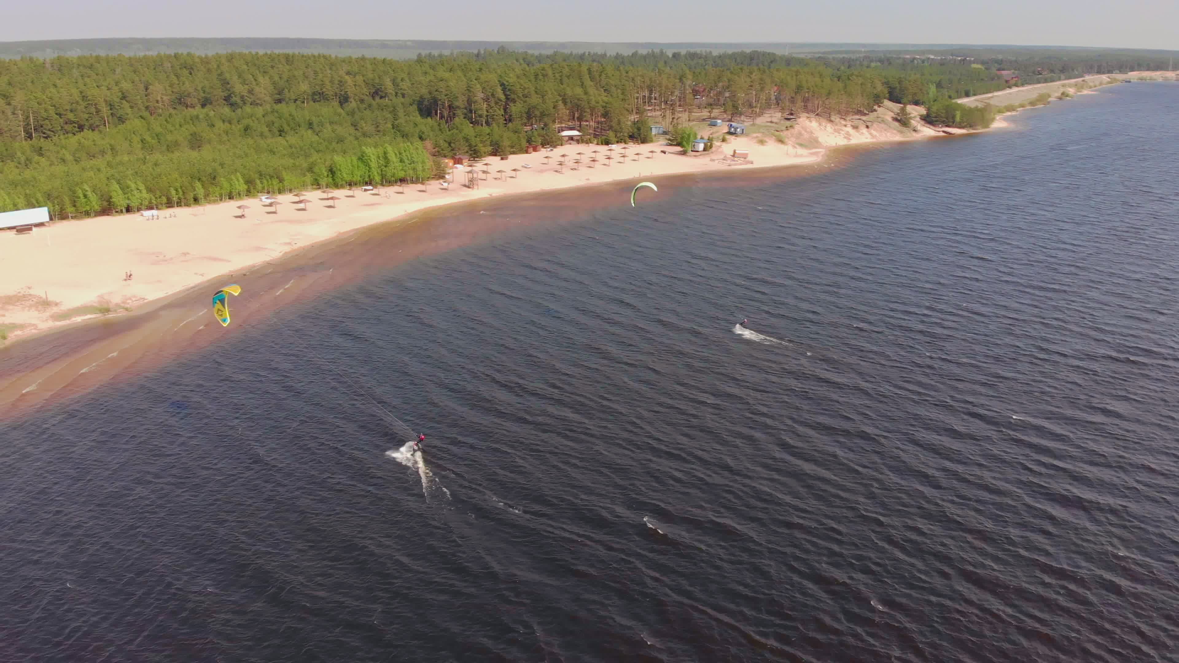 People on the river in the summer engaged in surfeiting Extreme sport ...
