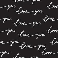 Seamless pattern calligraphy love you vector