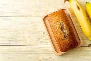 Homemade banana bread sliced photo