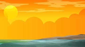 Blank flooded landscape at sunset time scene vector