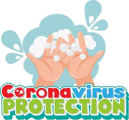 Coronavirus Protection with washing hands with soap