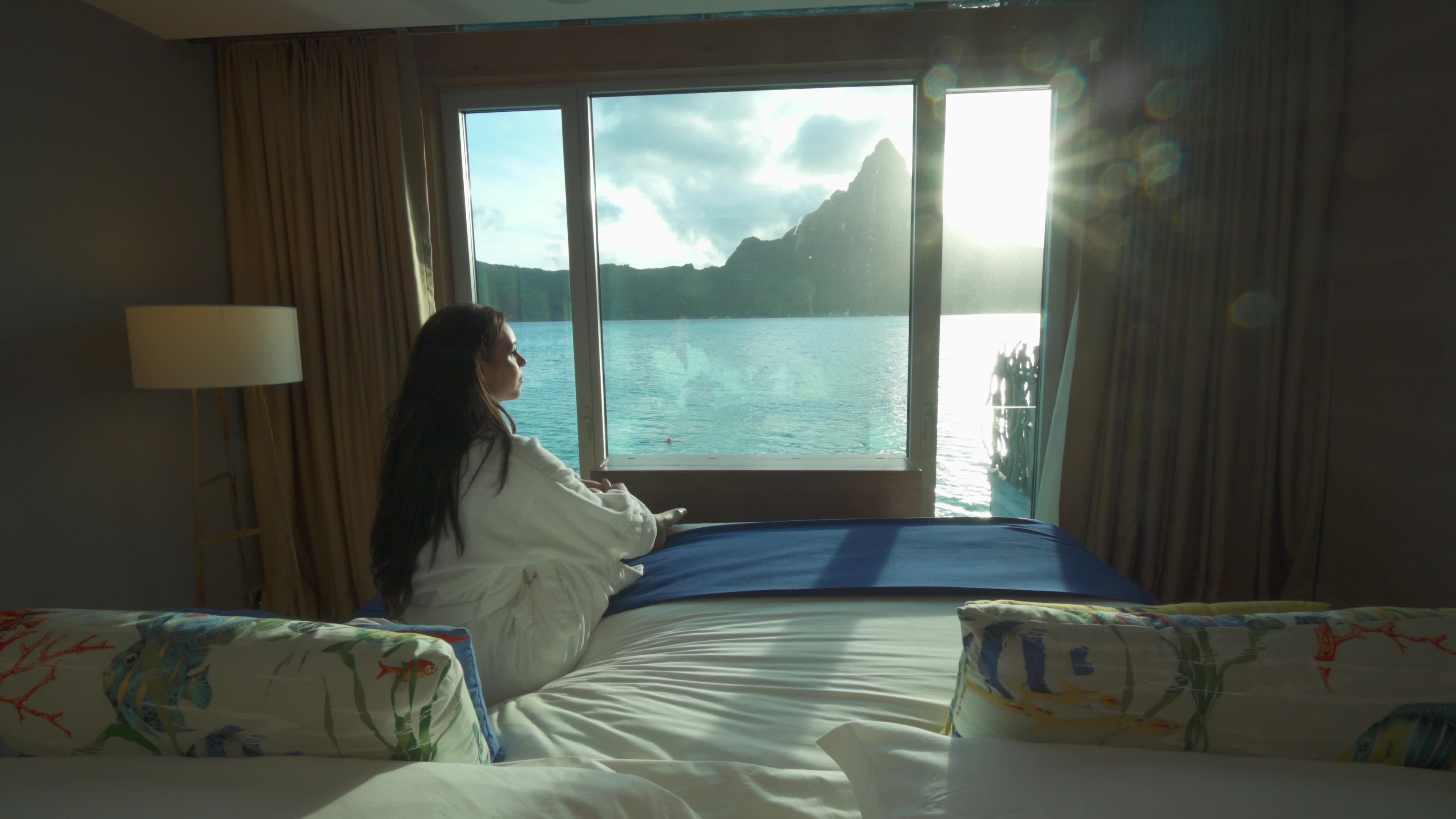 A Bedroom In A Luxury Resort Hotel Room At A Tropical Island Resort 2673370 Stock Video At Vecteezy