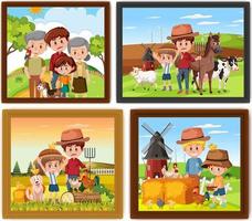 conjunto de diferentes marcos de fotos familiares vector