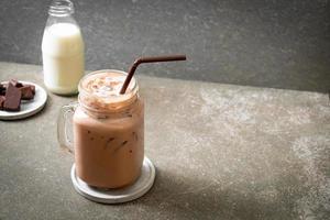 Iced chocolate milkshake drink photo