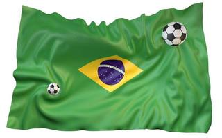 Representación 3d de fútbol de bandera de brasil foto