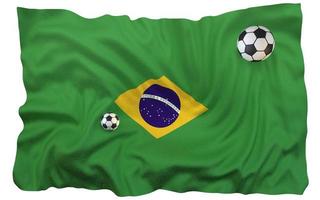 Representación 3d de fútbol de bandera de brasil foto