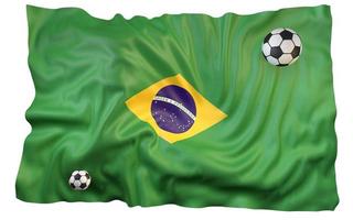 Representación 3d de fútbol de bandera de brasil foto