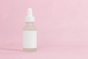 Natural organic cosmetics on pink background for mockup.