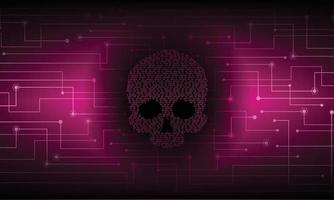 cyber hacker attack background, skull vector