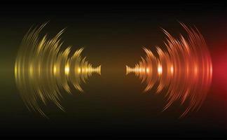 Sound waves oscillating dark light vector