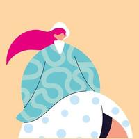 beautiful woman wears fashionable clothes vector