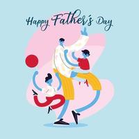 man and son, card of the happy father day vector