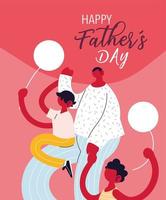 man and son, card of the father day vector