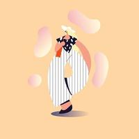 beautiful woman wears fashionable clothes vector