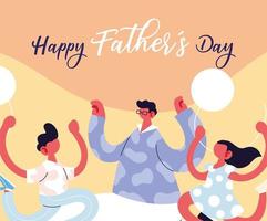 man and children, card of the father day vector