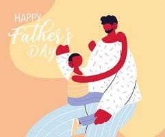 man and son, card of the happy father day vector