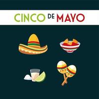 card cinco de mayo with symbol mexican vector