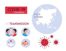 infographic how the coronavirus is transmitted vector