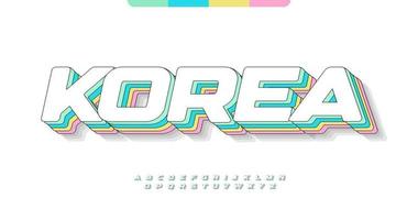 impresionante alfabeto de corea. fuente impresionante de color pastel kawaii. tipografía ancha y en negrita para cómics modernos, logotipos, titulares, letras creativas. estilo minimalista sin letras expandidas, diseño tipográfico vectorial vector