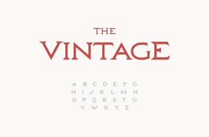 fuente antigua clásica, alfabeto serif fino y elegante para logotipo de lujo, título, monograma, letras y tipografía vintage. letras romanas retro, diseño tipográfico vectorial vector