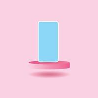 pink blank mockup display with smartphone