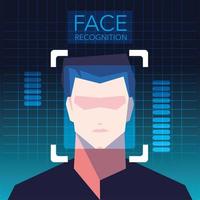 facial recognition technology, man face identity verification vector