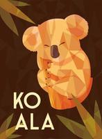 card of cute australian Koala on a tree vector