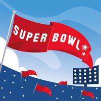 stadium of football american with flag red vector