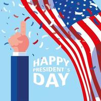 label happy president day, greeting card, United States of America celebration vector