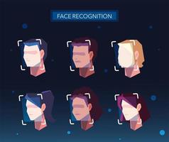 face scanning system, access control to a group of people vector