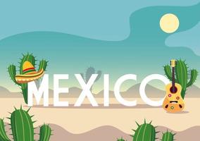 cinco de mayo label with desert in the background vector