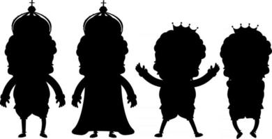 Set of kids silhouette cartoon character vector