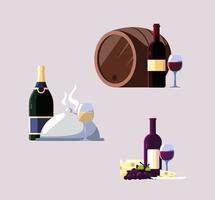 set of icons national wine day vector