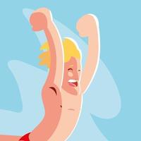 man jumping to the swimming pool vector