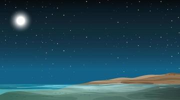 Blank flooded landscape at night scene vector