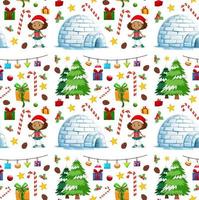 Seamless pattern with Christmas elements on white background vector