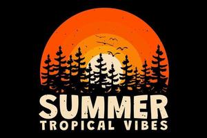 T-shirt summer tropical vibes sunset sun retro vintage style