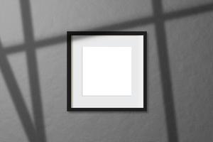 Minimal empty square black frame picture mock up photo
